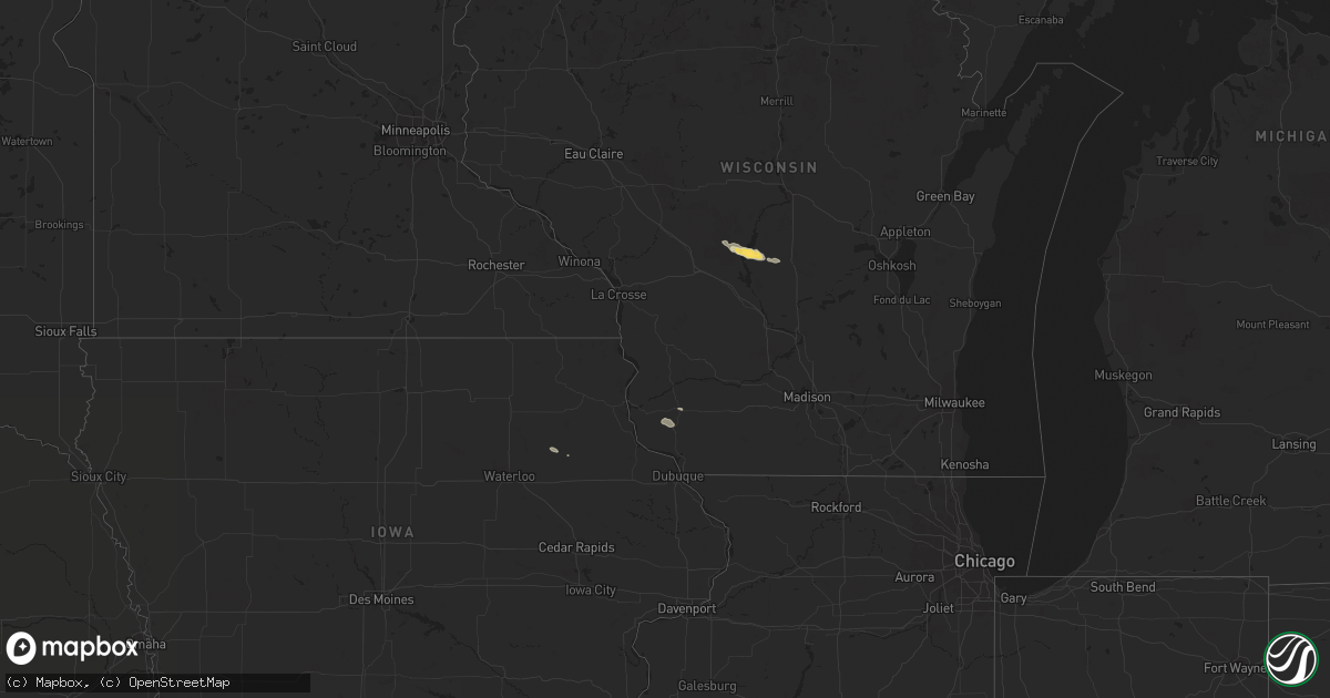 Hail map in Wisconsin on October 23, 2011