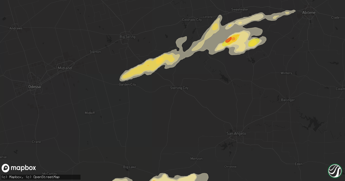 Hail map in Sterling City, TX on October 23, 2015