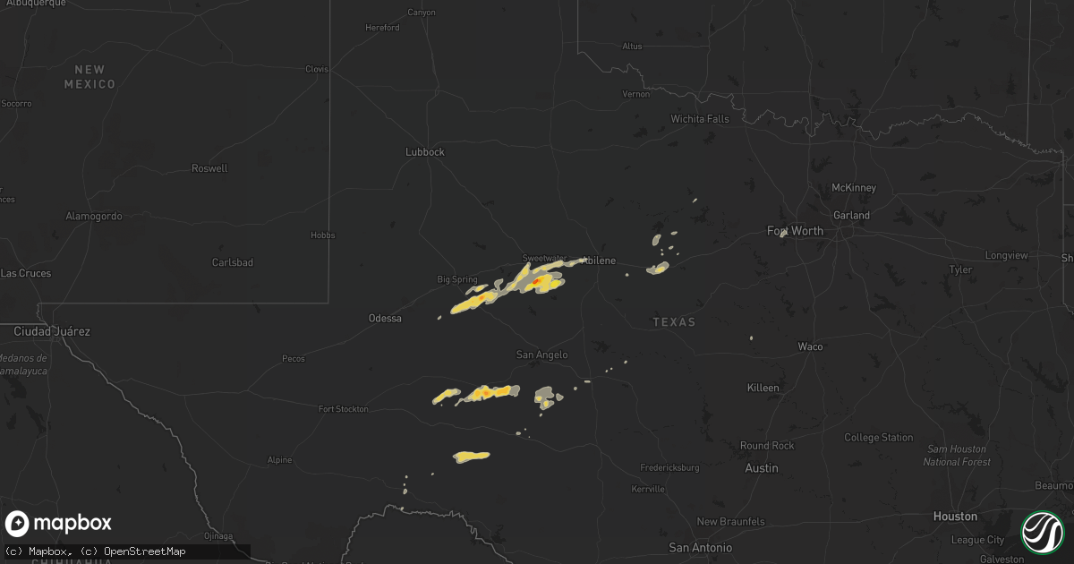 Hail map on October 23, 2015