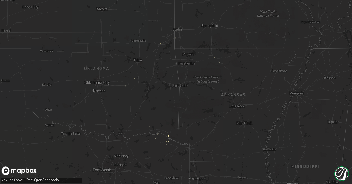 Hail map in Texas on October 23, 2016