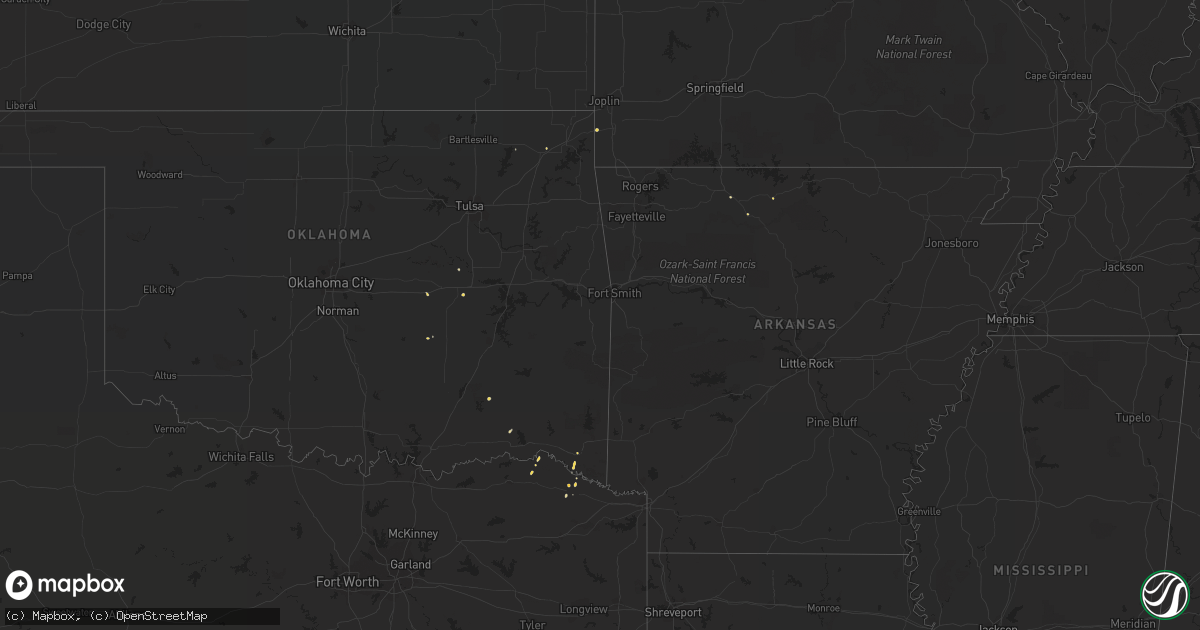 Hail map on October 23, 2016