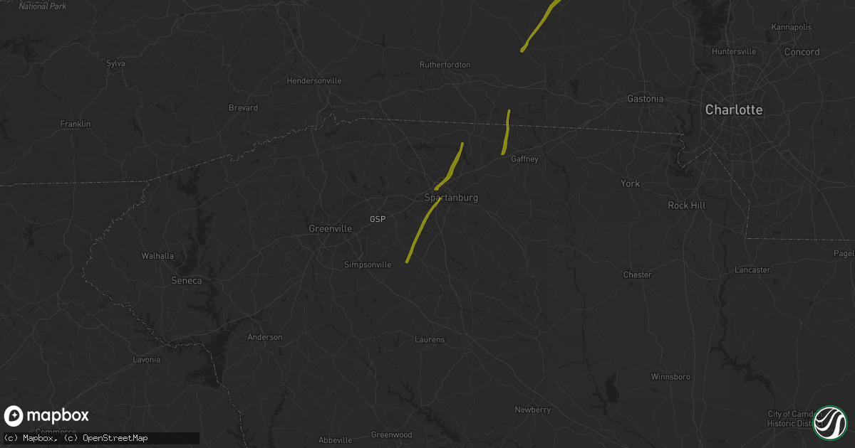 Hail map in Moore, SC on October 23, 2017