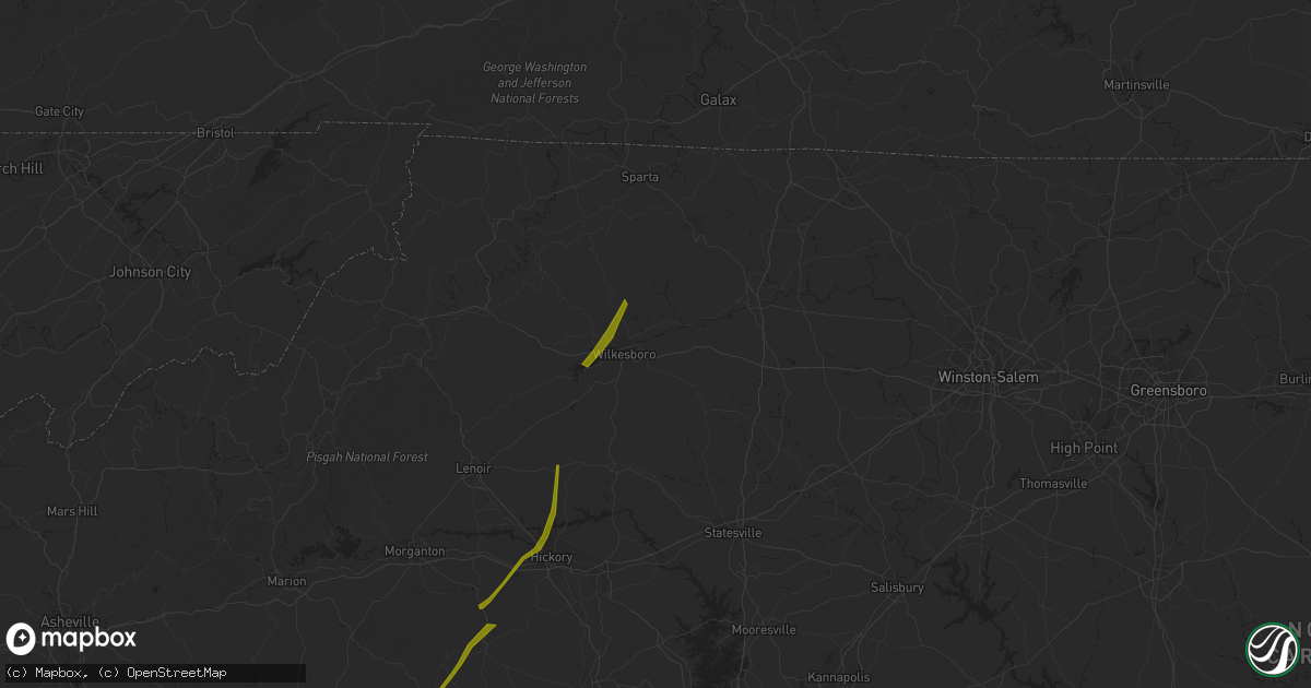 Hail map in North Wilkesboro, NC on October 23, 2017