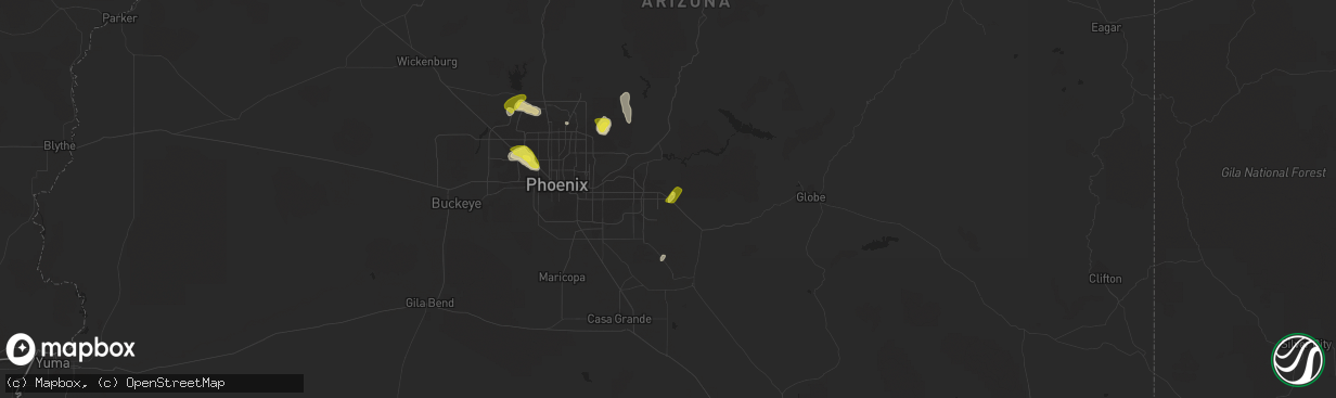 Hail map in Apache Junction, AZ on October 23, 2018