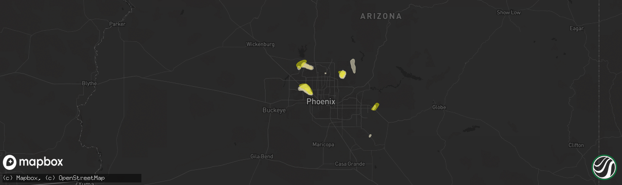 Hail map in Glendale, AZ on October 23, 2018