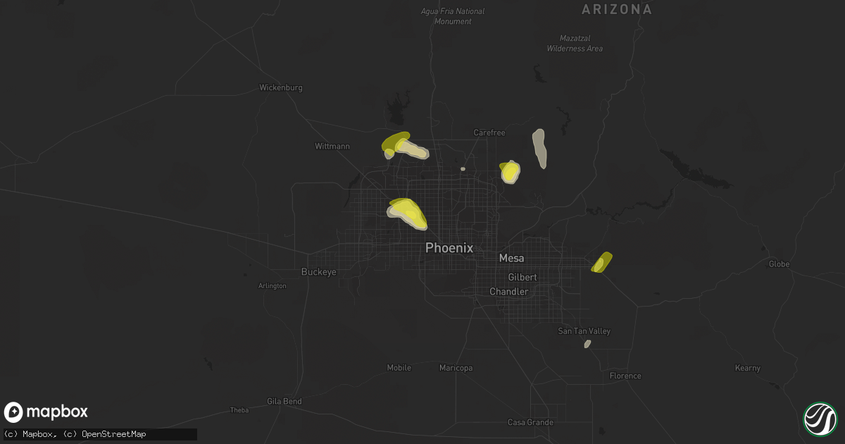 Hail map in Glendale, AZ on October 23, 2018