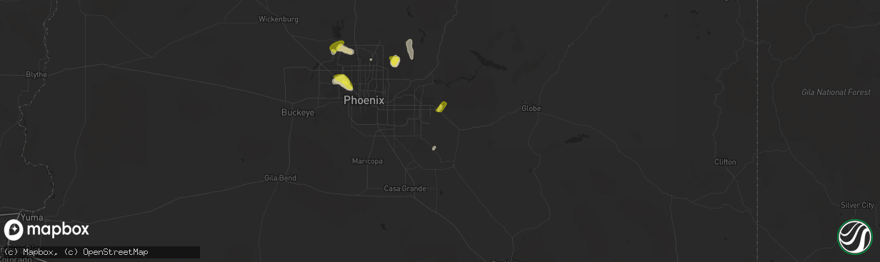 Hail map in San Tan Valley, AZ on October 23, 2018