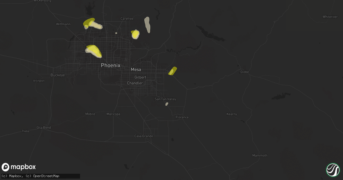 Hail map in San Tan Valley, AZ on October 23, 2018
