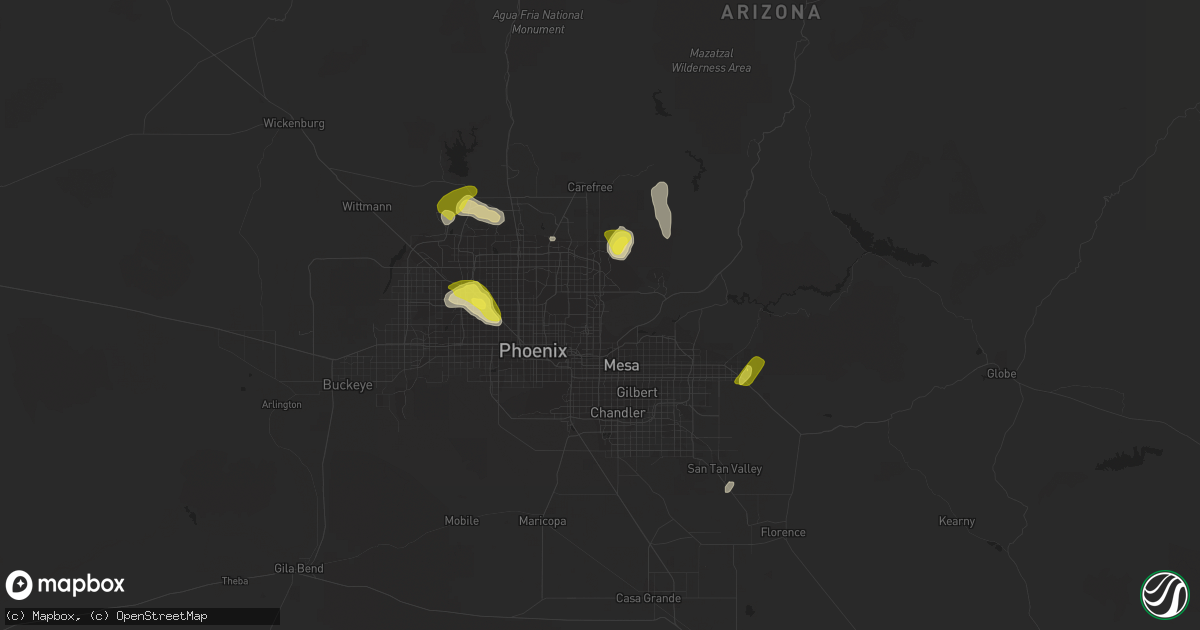 Hail map in Scottsdale, AZ on October 23, 2018