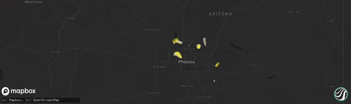 Hail map in Sun City, AZ on October 23, 2018