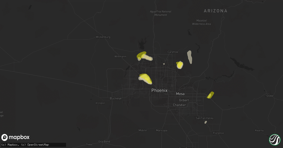Hail map in Sun City, AZ on October 23, 2018