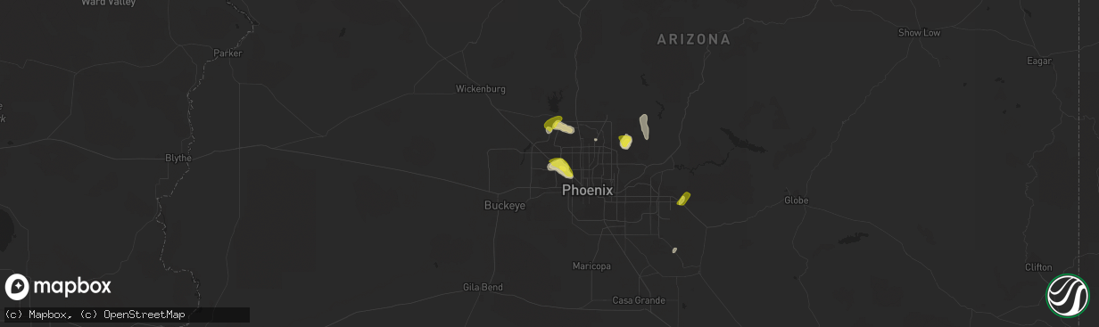 Hail map in Youngtown, AZ on October 23, 2018