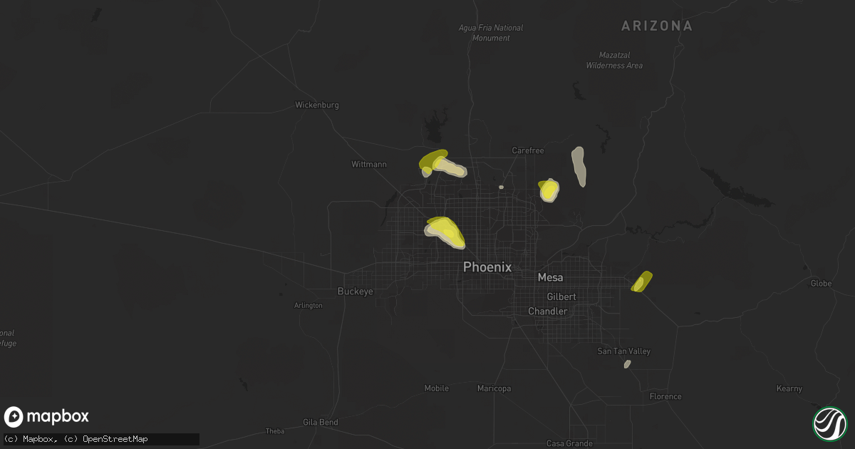 Hail map in Youngtown, AZ on October 23, 2018