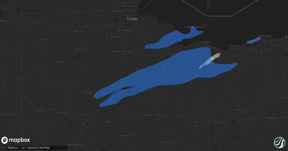 Hail map in Fostoria, OH on October 23, 2020