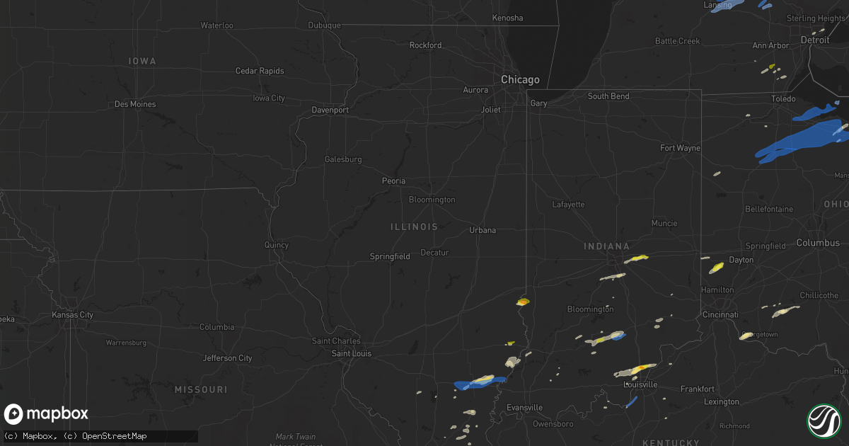 Hail map in Illinois on October 23, 2020