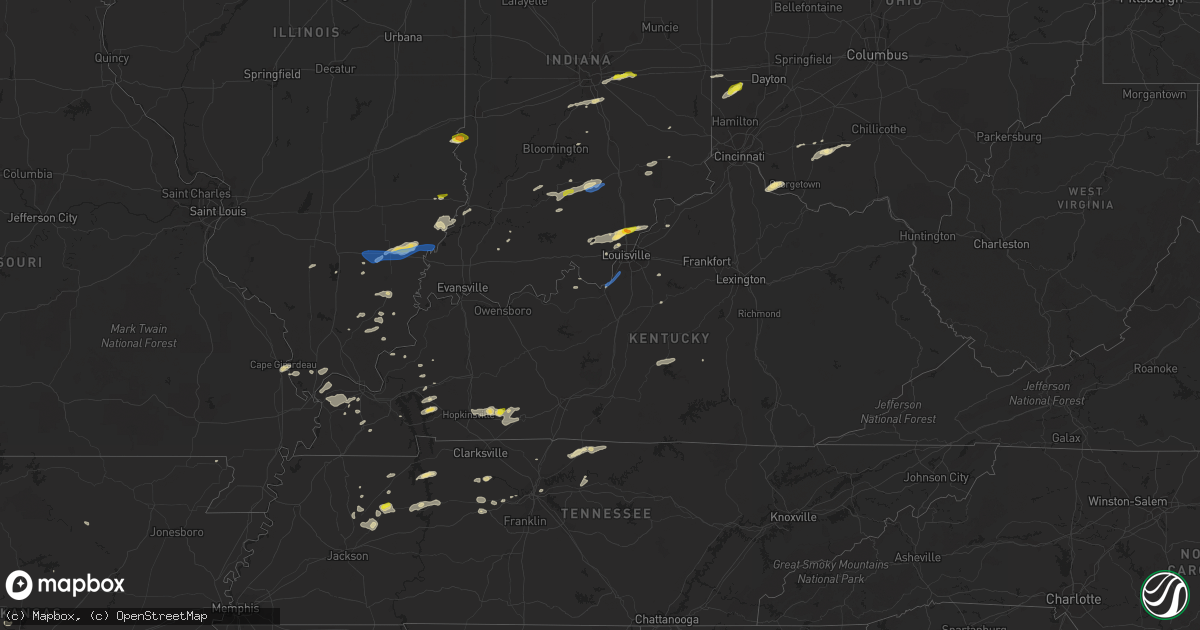 Hail map in Kentucky on October 23, 2020