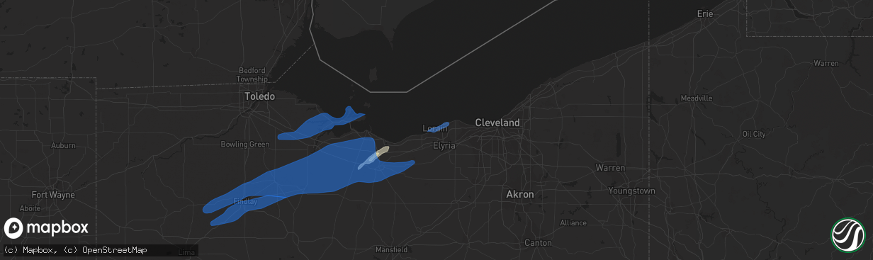 Hail map in Lorain, OH on October 23, 2020