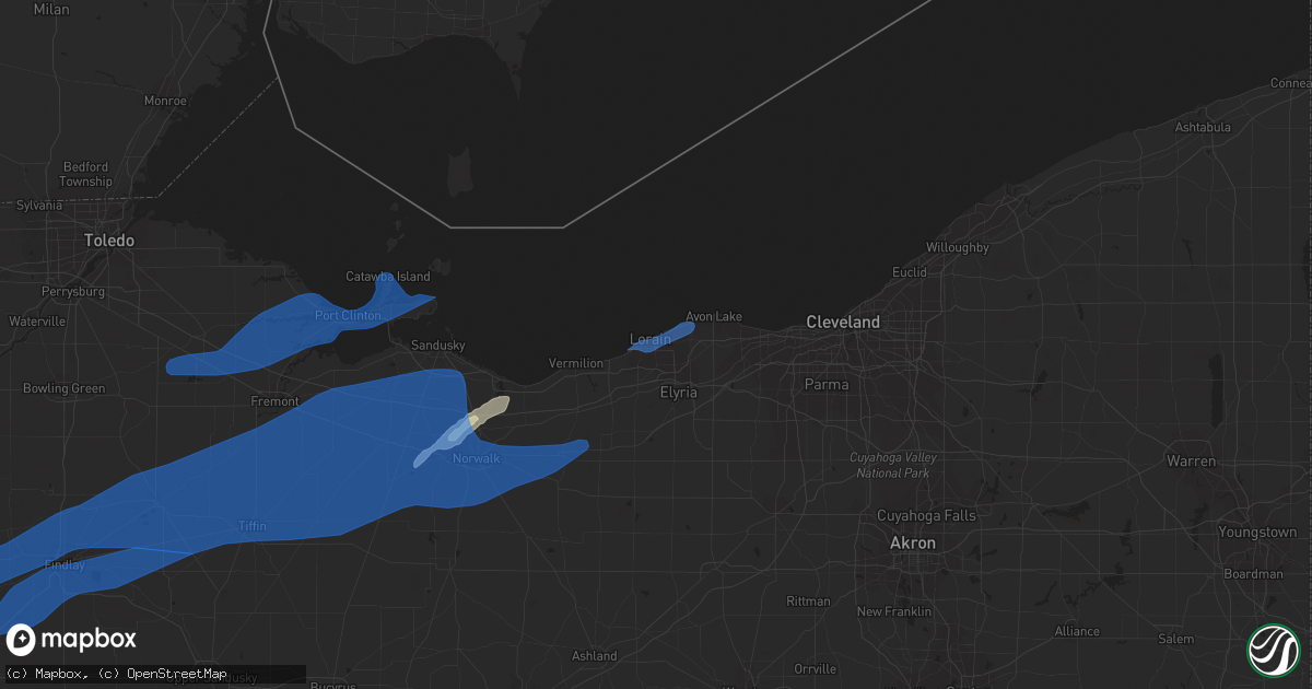 Hail map in Lorain, OH on October 23, 2020