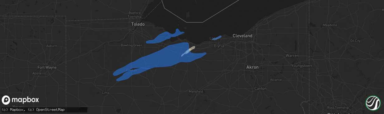 Hail map in Norwalk, OH on October 23, 2020