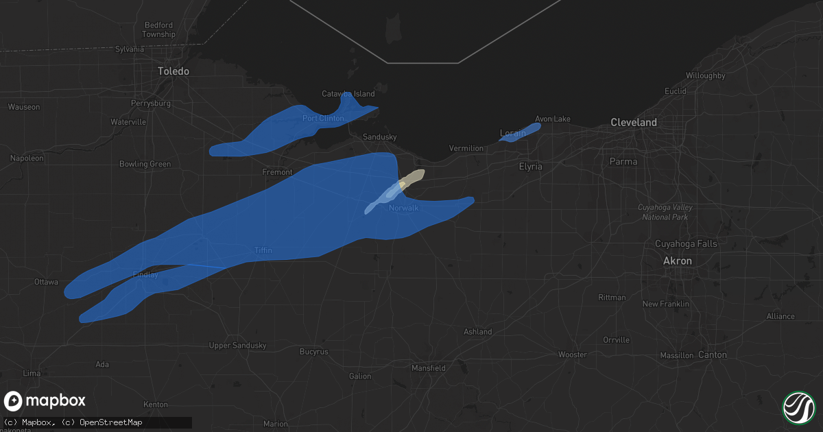Hail map in Norwalk, OH on October 23, 2020