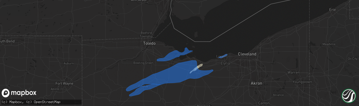 Hail map in Port Clinton, OH on October 23, 2020