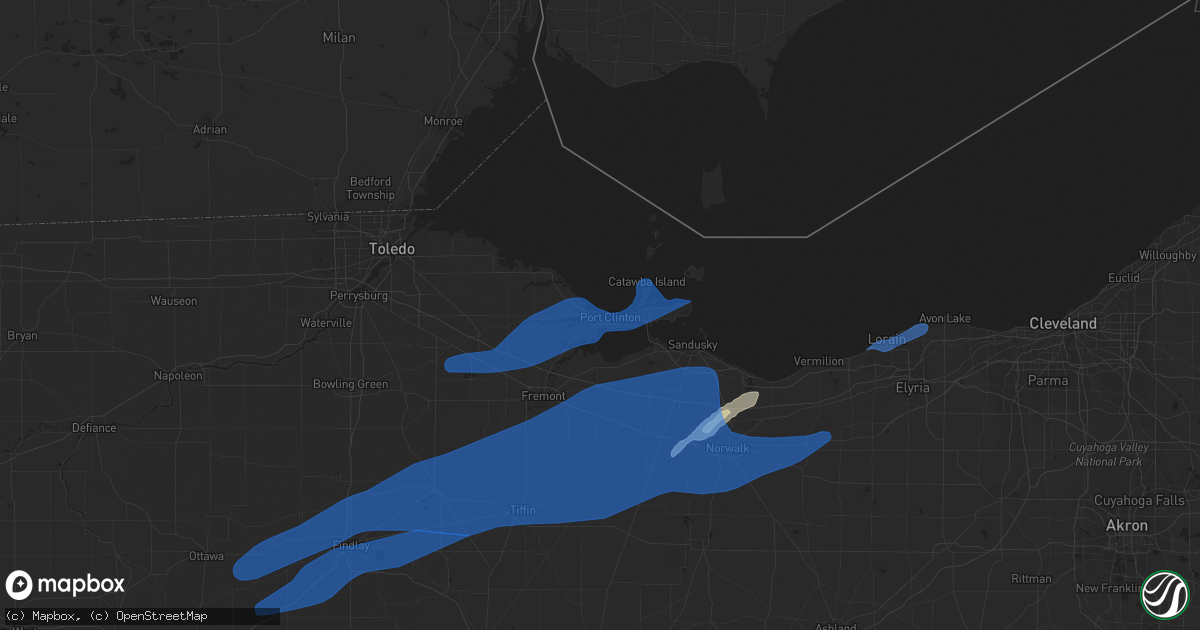 Hail map in Port Clinton, OH on October 23, 2020