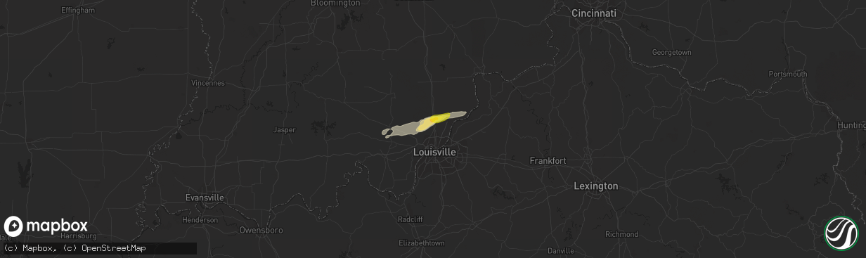 Hail map in Sellersburg, IN on October 23, 2020