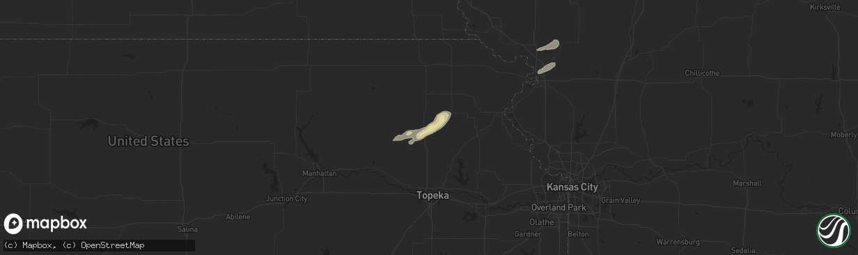 Hail map in Holton, KS on October 23, 2021