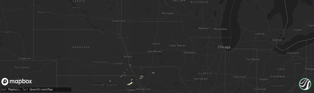 Hail map in Iowa on October 23, 2021