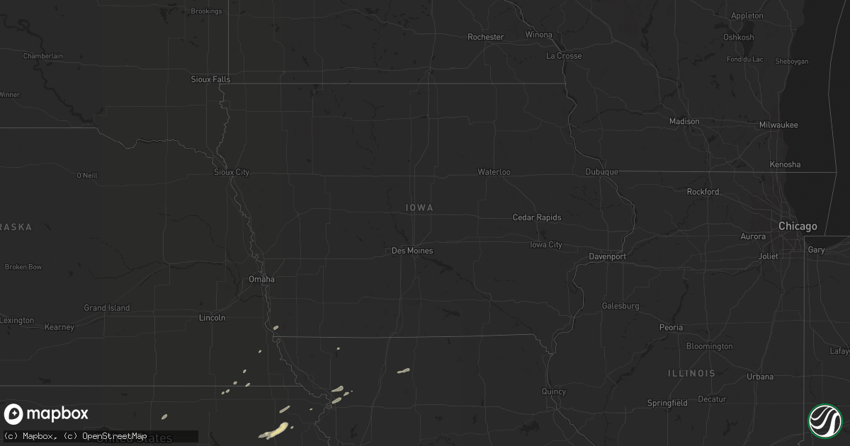Hail map in Iowa on October 23, 2021