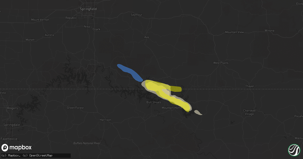 Hail map in Isabella, MO on October 23, 2021