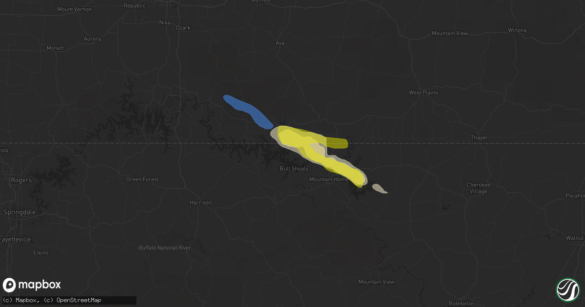 Hail map in Oakland, AR on October 23, 2021