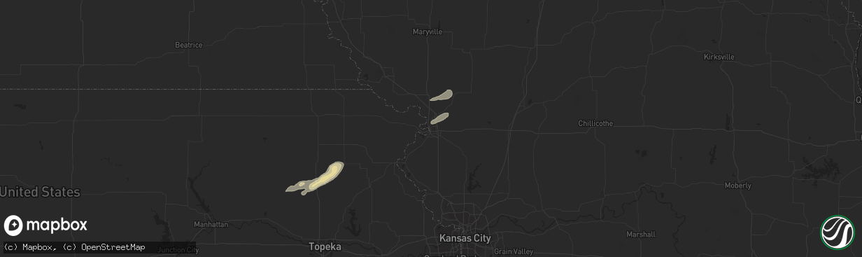 Hail map in Saint Joseph, MO on October 23, 2021