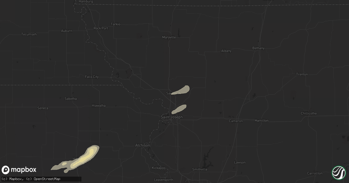 Hail map in Savannah, MO on October 23, 2021