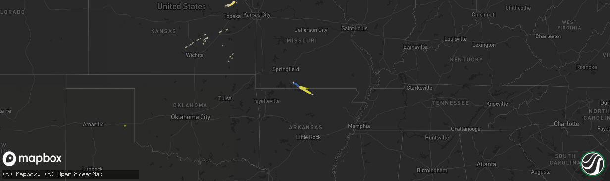 Hail map on October 23, 2021