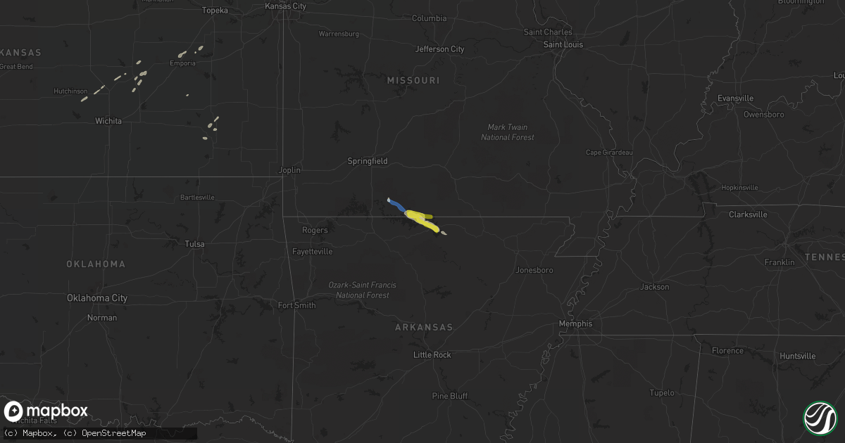Hail map on October 23, 2021