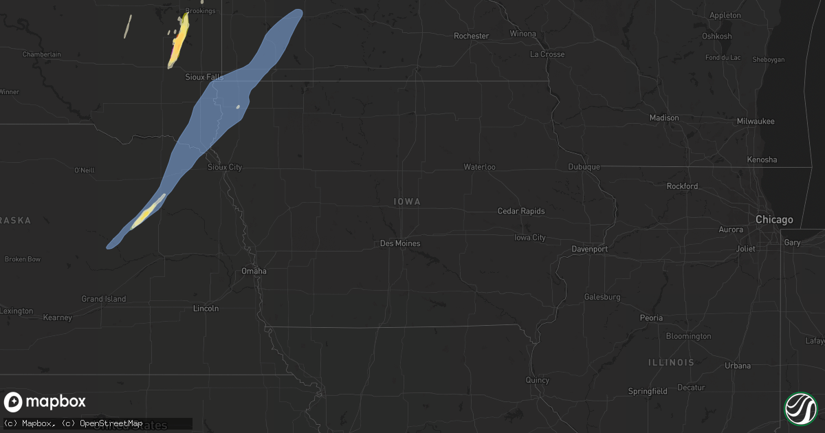 Hail map in Iowa on October 23, 2022