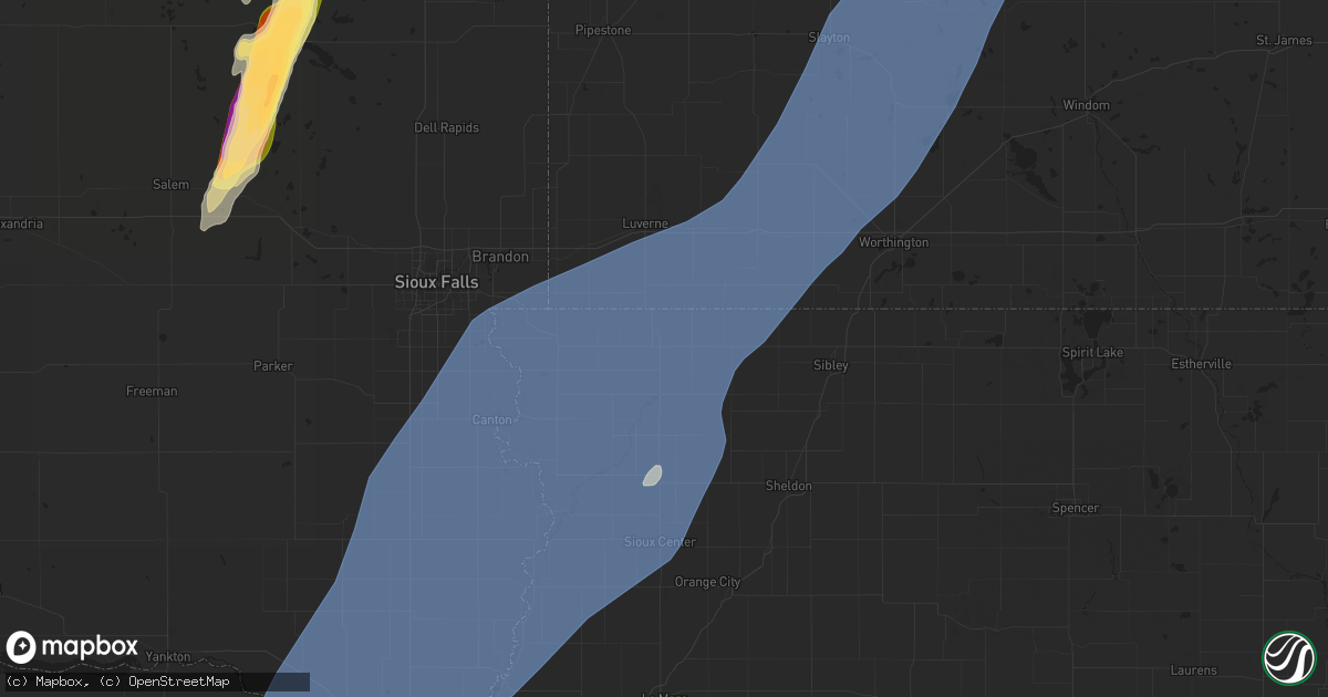 Hail map in Rock Rapids, IA on October 23, 2022