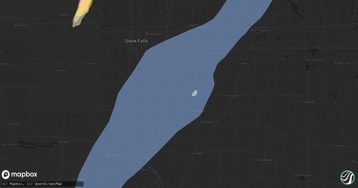 Hail map in Rock Valley, IA on October 23, 2022