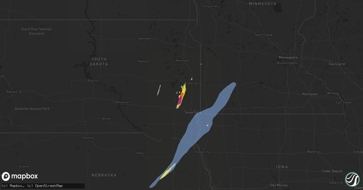 Hail map on October 23, 2022