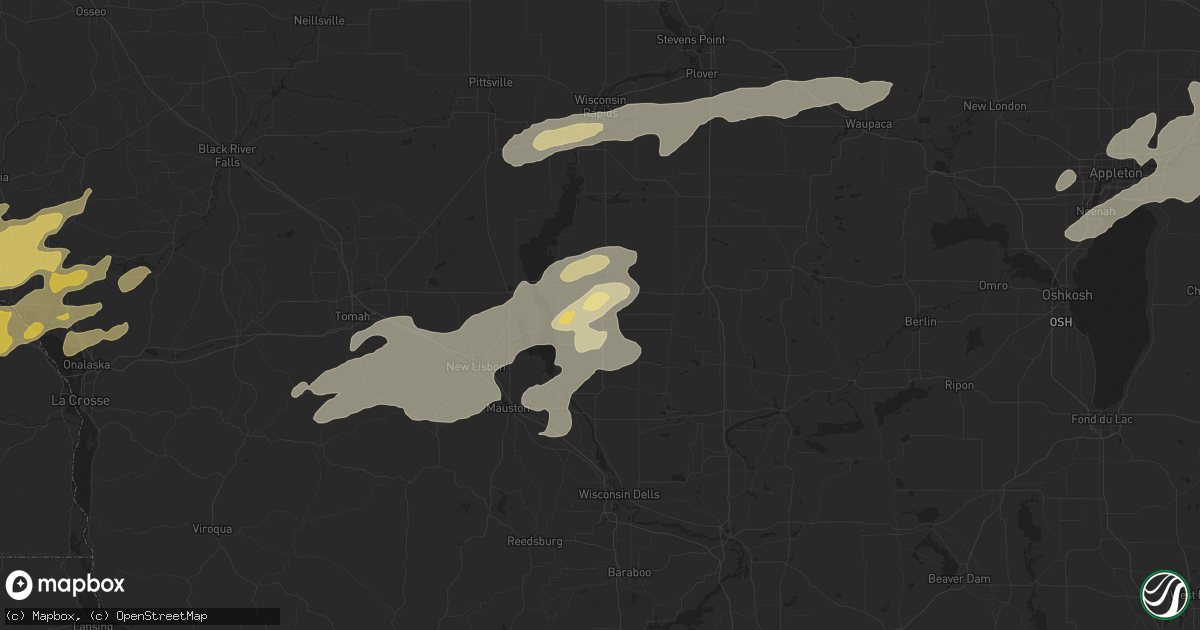 Hail map in Friendship, WI on October 23, 2023