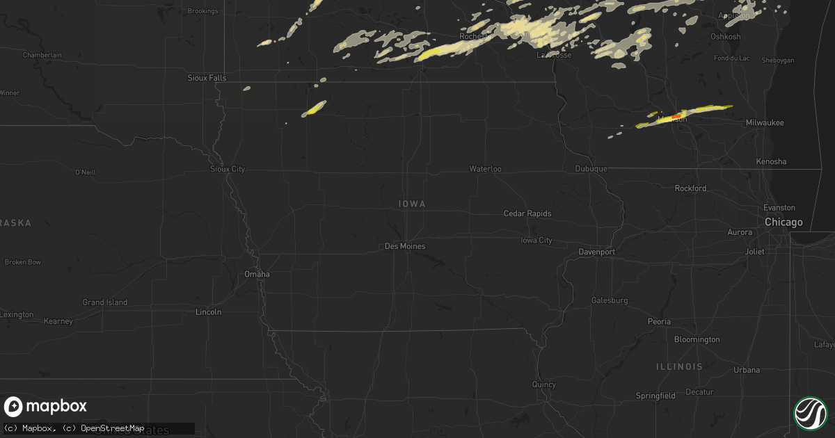 Hail map in Iowa on October 23, 2023
