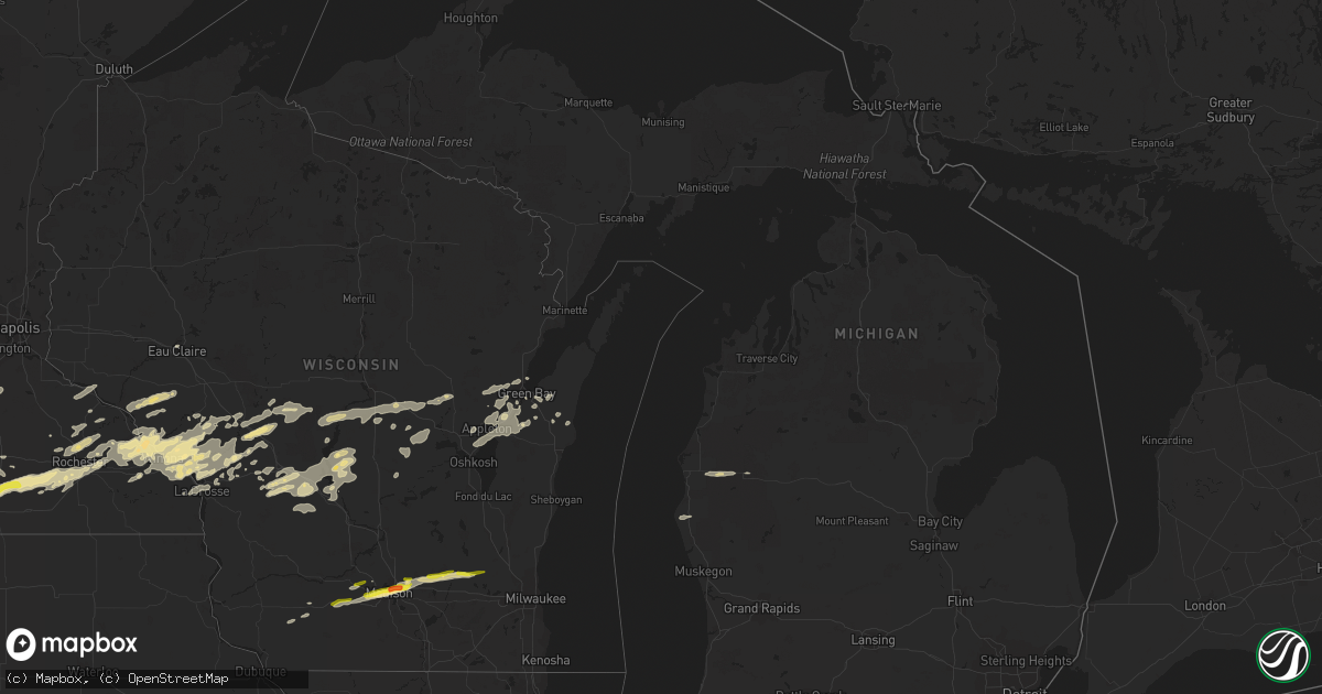 Hail map in Michigan on October 23, 2023