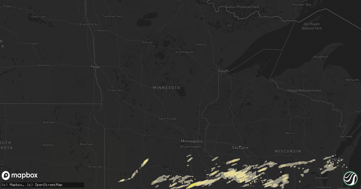 Hail map in Minnesota on October 23, 2023
