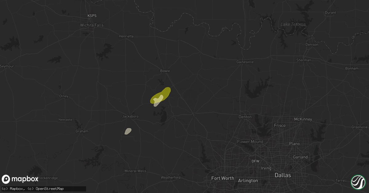Hail map in Alvord, TX on October 23, 2025