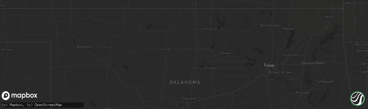Hail map in Covington, OK on October 23, 2025