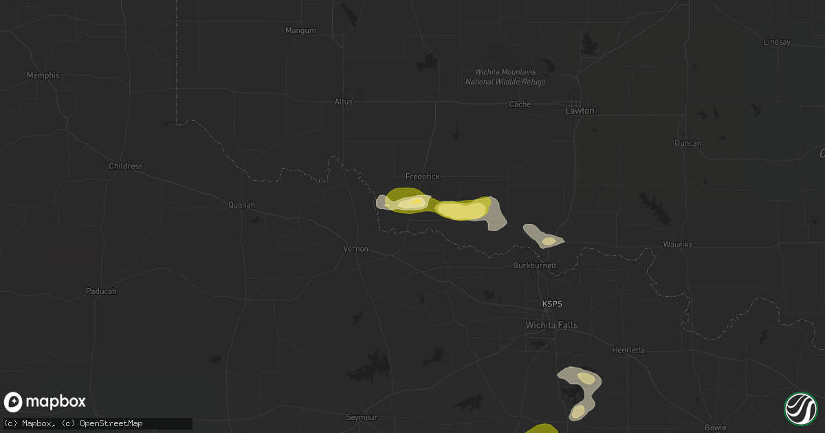 Hail map in Davidson, OK on October 23, 2025