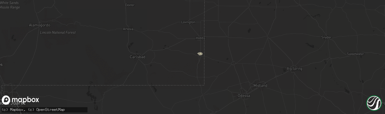 Hail map in Eunice, NM on October 23, 2025