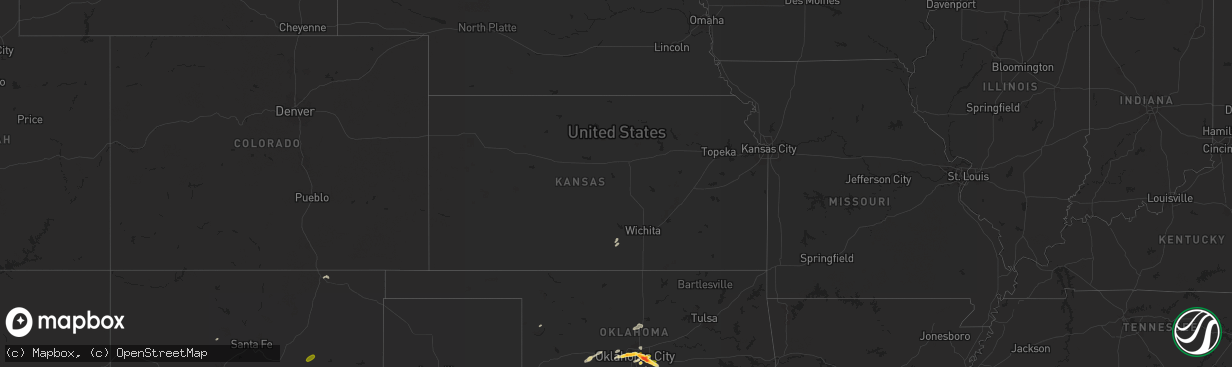 Hail map in Kansas on October 23, 2025