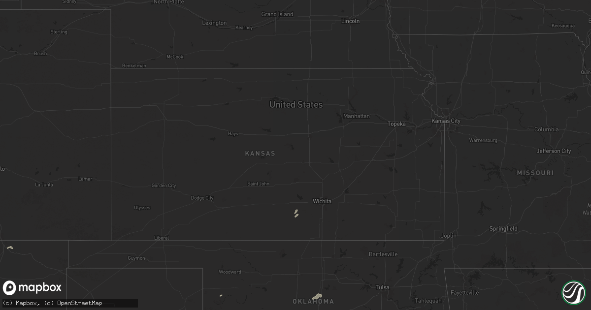 Hail map in Kansas on October 23, 2025